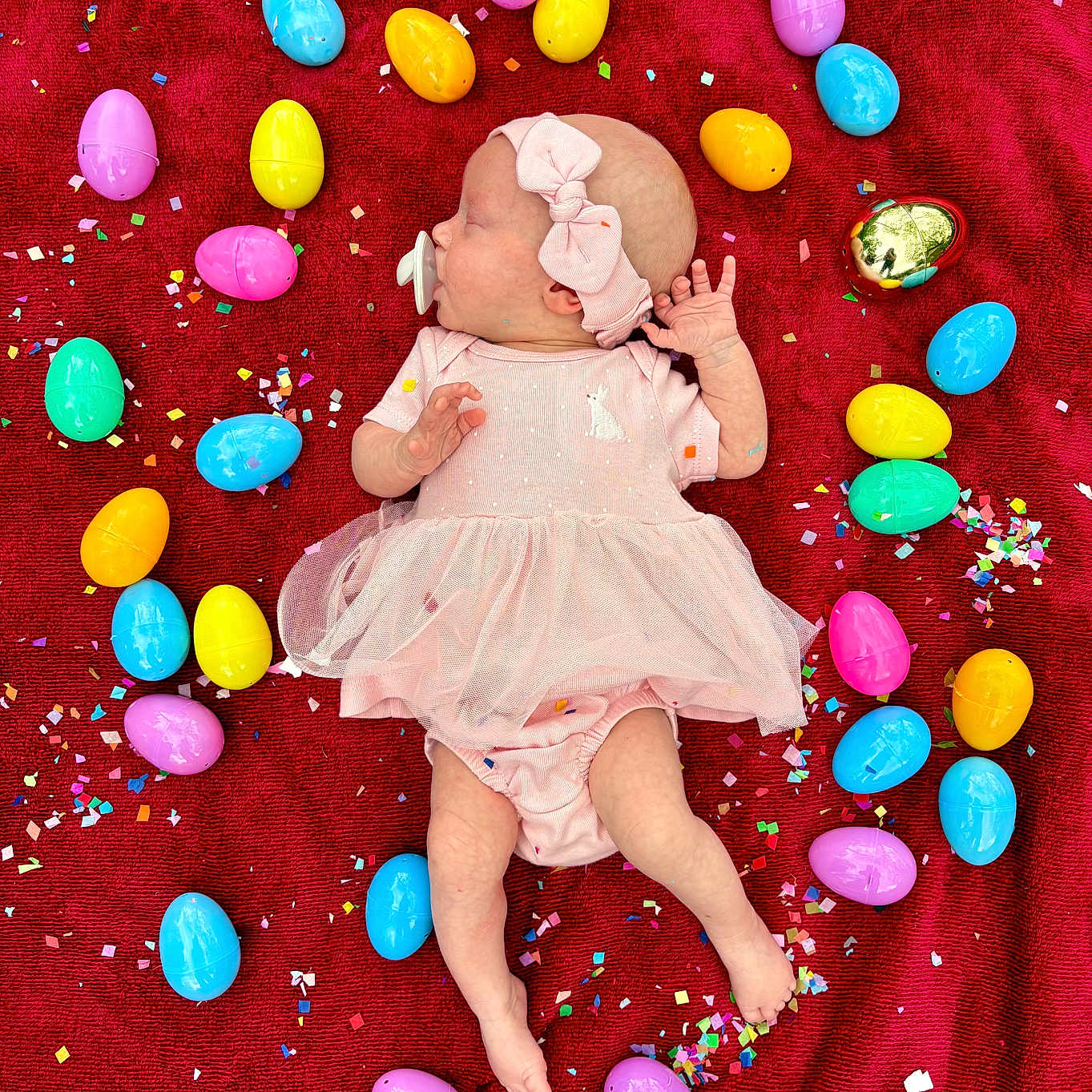 Braelyn joined the competition — help win amazing prizes! baby, balloon, bodypart, candy, confetti, easteregg, egg, face, finger, food, head, medication, newborn, paper, person, photography, pill, portrait, purple, sweets
