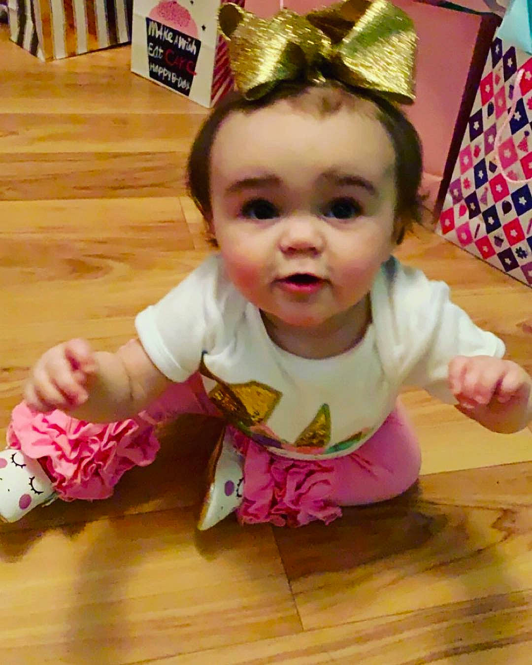 Sutton joined the competition — help win amazing prizes! baby, baby_toddler_clothing, cheek, child, fashion_accessory, hair_accessory, head, headband, headgear, person, pink, play, smile, toddler