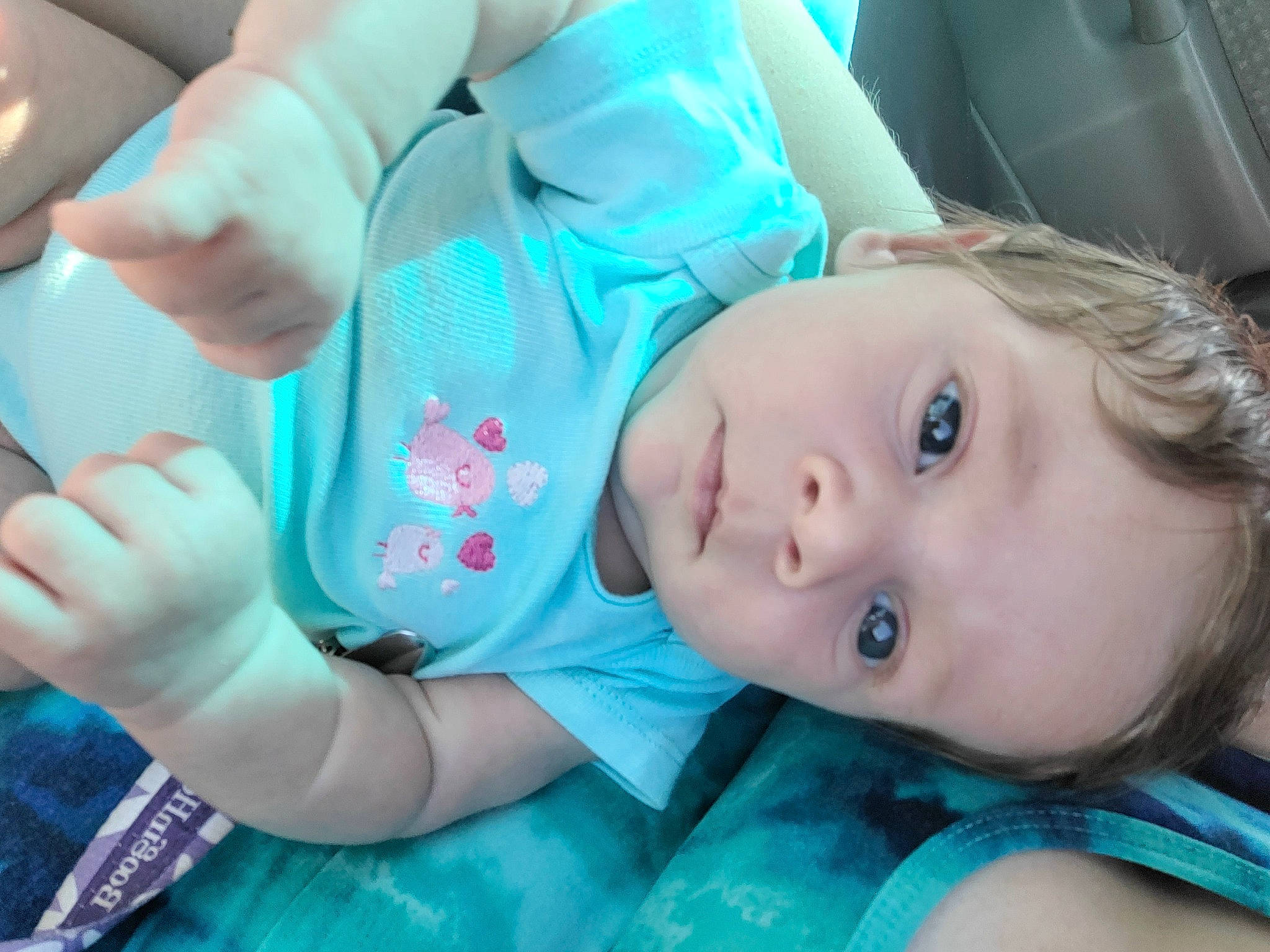 Katarina is registered to the contest to win money with this photo: azure, baby, baby_toddler_clothing, cheek, child, comfort, eyelash, finger, gesture, green, happy, lip, mouth, nail, nose, person, skin, sleeve, thumb, toddler