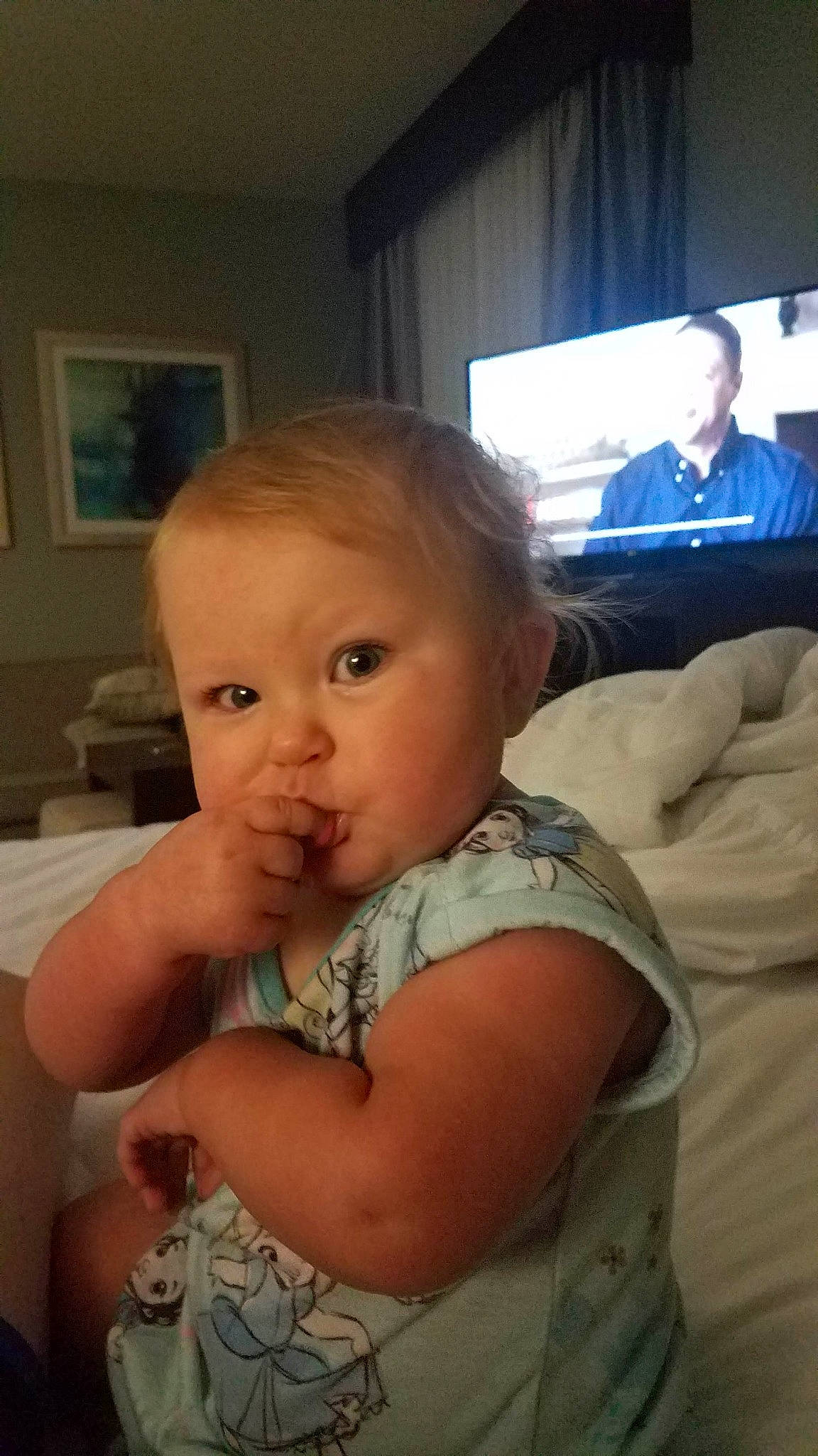 Hensley joined the competition — help win amazing prizes! arm, baby, cheek, child, chin, face, forehead, head, mouth, muscle, nose, person, sitting, skin, thumb, toddler