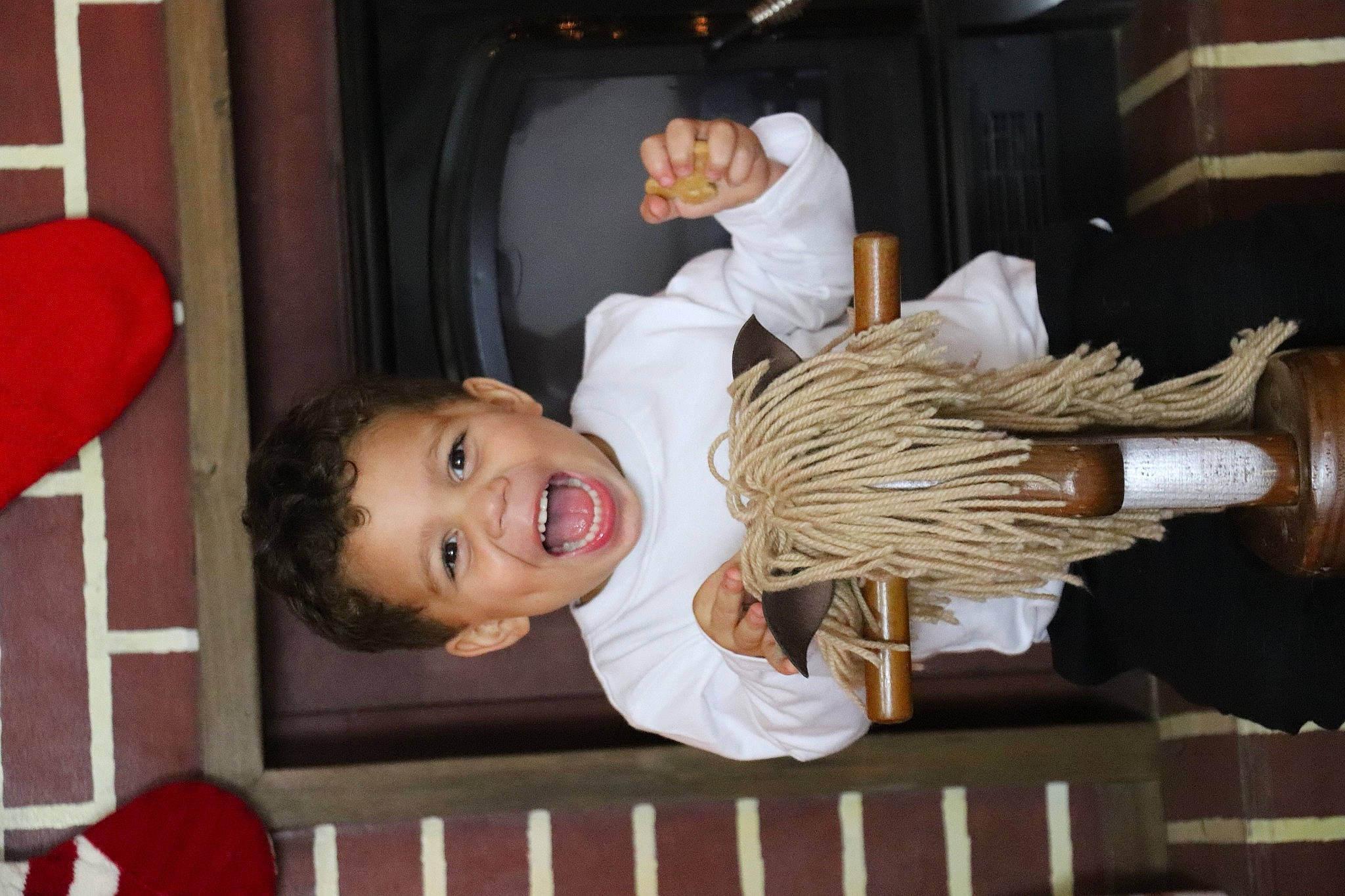 Nolan is registered to the contest to win money with this photo: baby, child, event, fun, hairstyle, happy, mammal, person, room, smile, toddler, wood