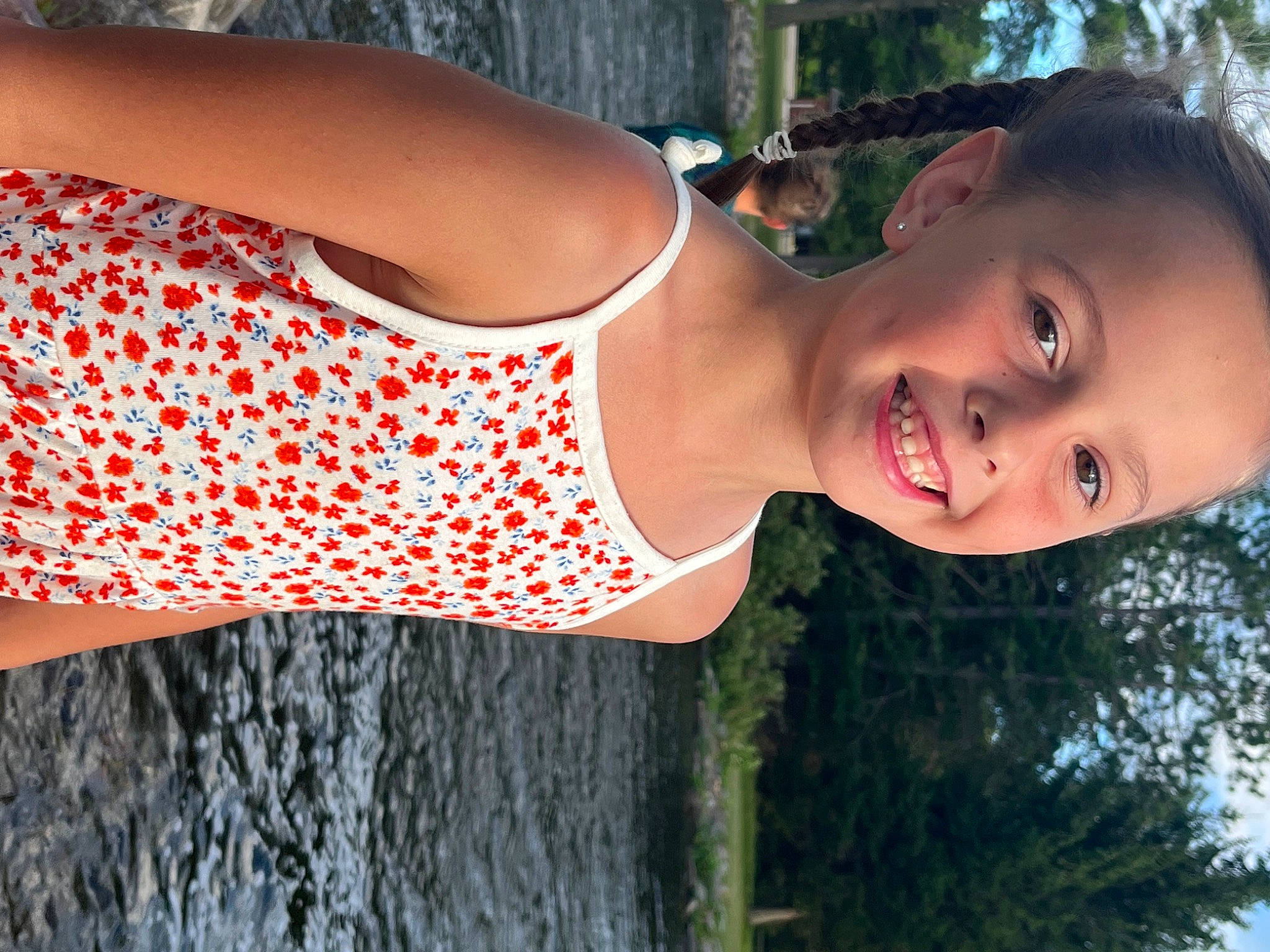 Savannah is registered to the contest to win money with this photo: black_hair, chest, cool, dress, elbow, flash_photography, grass, happy, joy, lip, neck, people_in_nature, person, plant, shoulder, smile, standing, summer, thigh, tree