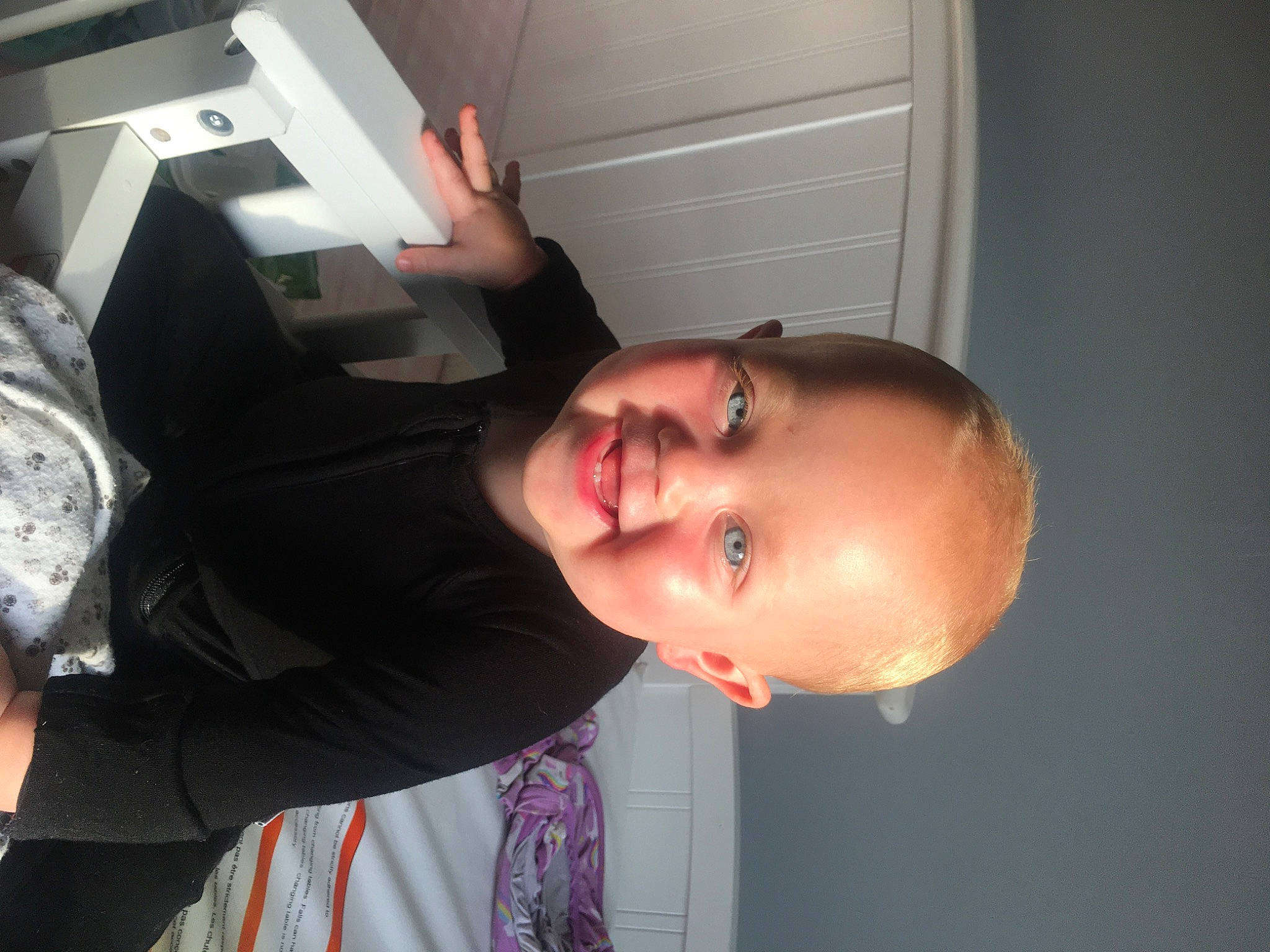 Kalina joined the competition — help win amazing prizes! audio_equipment, black_hair, chest, child, chin, ear, eyelash, eyewear, fun, happy, jaw, mouth, neck, nose, person, room, shoulder, smile, toddler