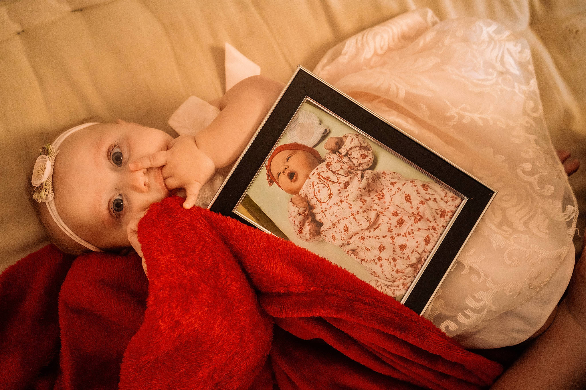 Makenzie is registered to the contest to win money with this photo: baby, baby_toddler_clothing, bedding, bedtime, child, comfort, event, flesh, flooring, happy, illustration, linens, nap, peach, person, room, sitting, skin, textile, toddler