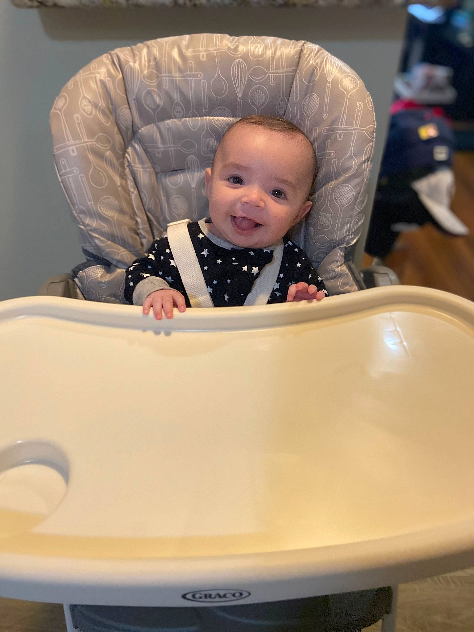Addison joined the competition — help win amazing prizes! baby, baby_products, baby_safety, baby_toddler_clothing, cheek, child, fun, happy, joy, leisure, person, plastic, product, recreation, sitting, sleeve, smile, toddler, white