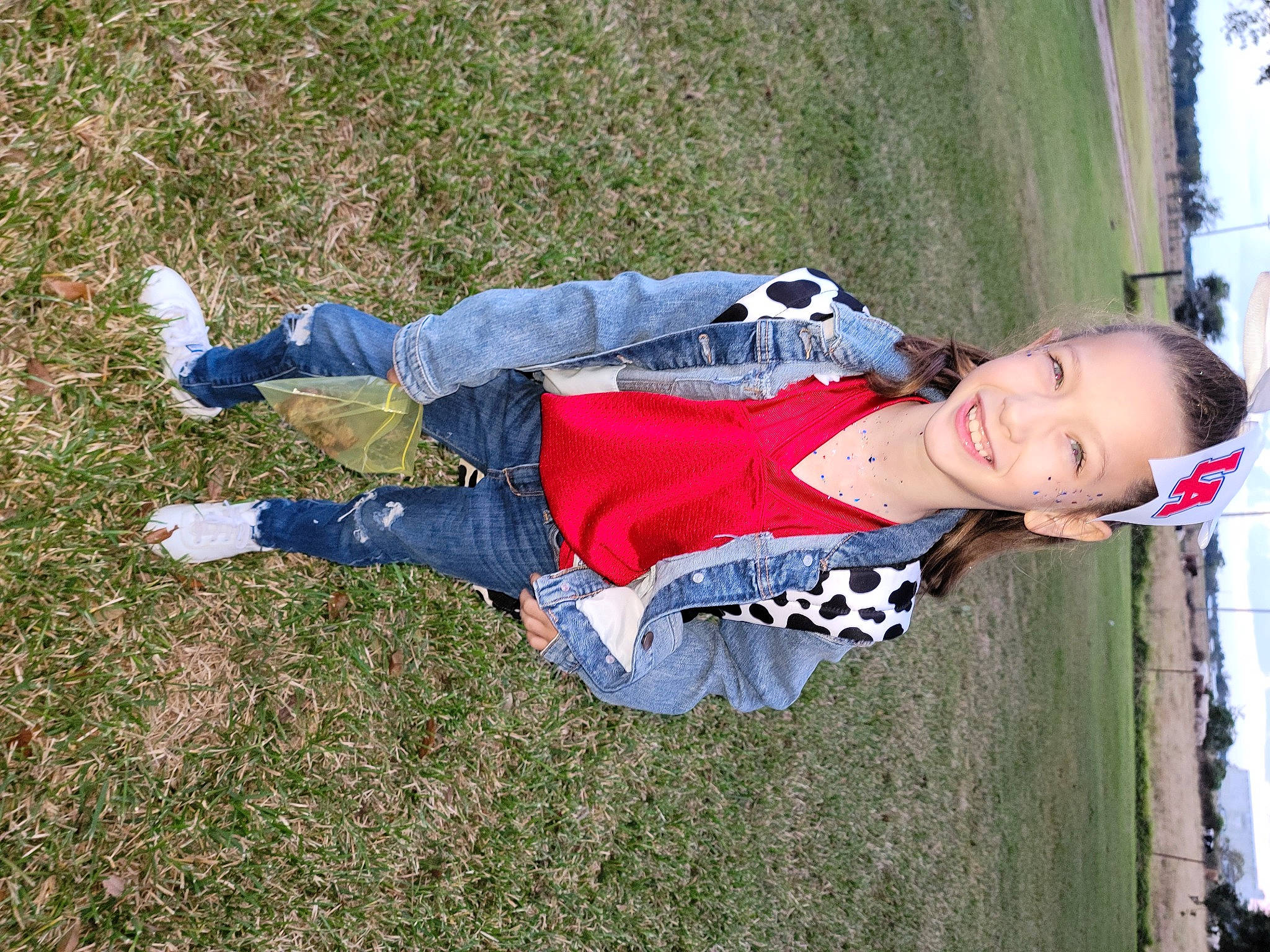 Kailynn joined the competition — help win amazing prizes! child, electric_blue, fun, grass, happy, joy, leisure, people_in_nature, person, plant, sky, smile, toddler, tree, walking_shoe