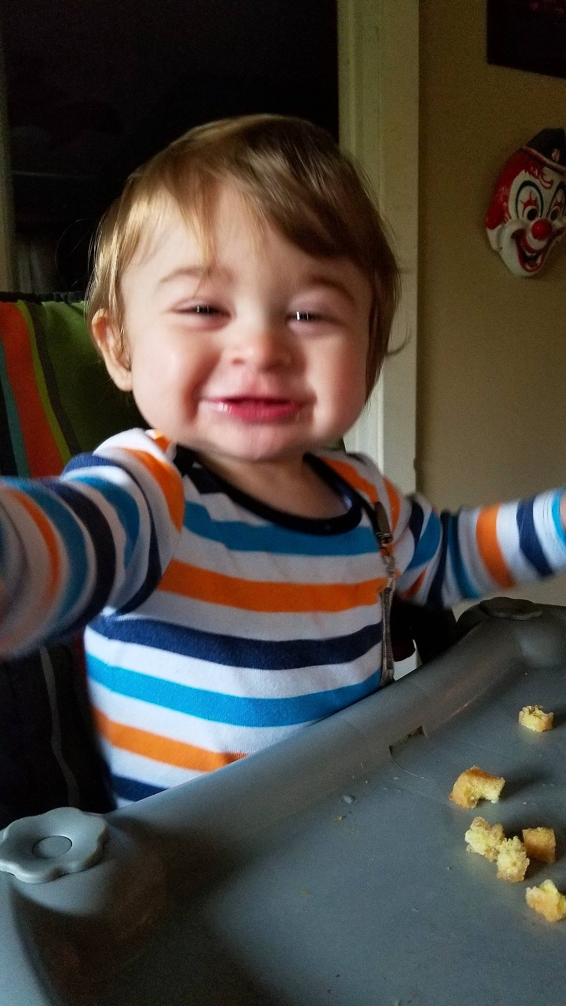 Gibson joined the competition — help win amazing prizes! baby, cheek, child, eating, eye, face, facial_expression, head, laugh, nose, person, play, smile, toddler