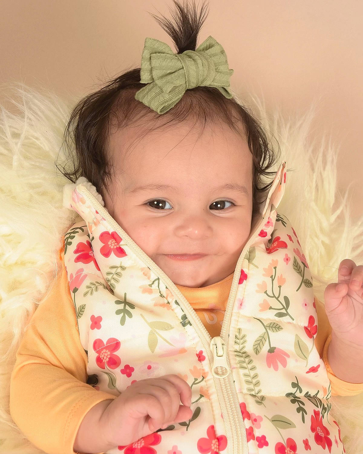 Leilani is registered to the contest to win money with this photo: baby, baby_toddler_clothing, cheek, child, dress, eye, eyebrow, eyelash, happy, head, headband, headpiece, iris, joy, lip, person, pink, skin, sleeve, smile