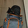 Shadow a rejoint le concours — aidez-le/la à gagner de superbes lots ! cat, black_cat, backpack, tile_floor, indoor, pet, animal, playful, tongue_out, zipper, bag, curious, feline, companion, cute, household, domestic, funny, resting, peek