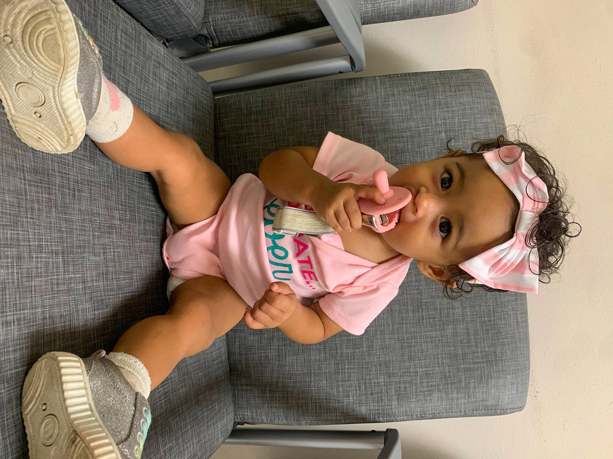 Andraya joined the competition — help win amazing prizes! baby, baby_products, baby_toddler_clothing, child, comfort, elbow, fashion_accessory, finger, foot, glasses, hand, hat, headgear, human_leg, knee, lap, person, sleeve, thigh, toddler