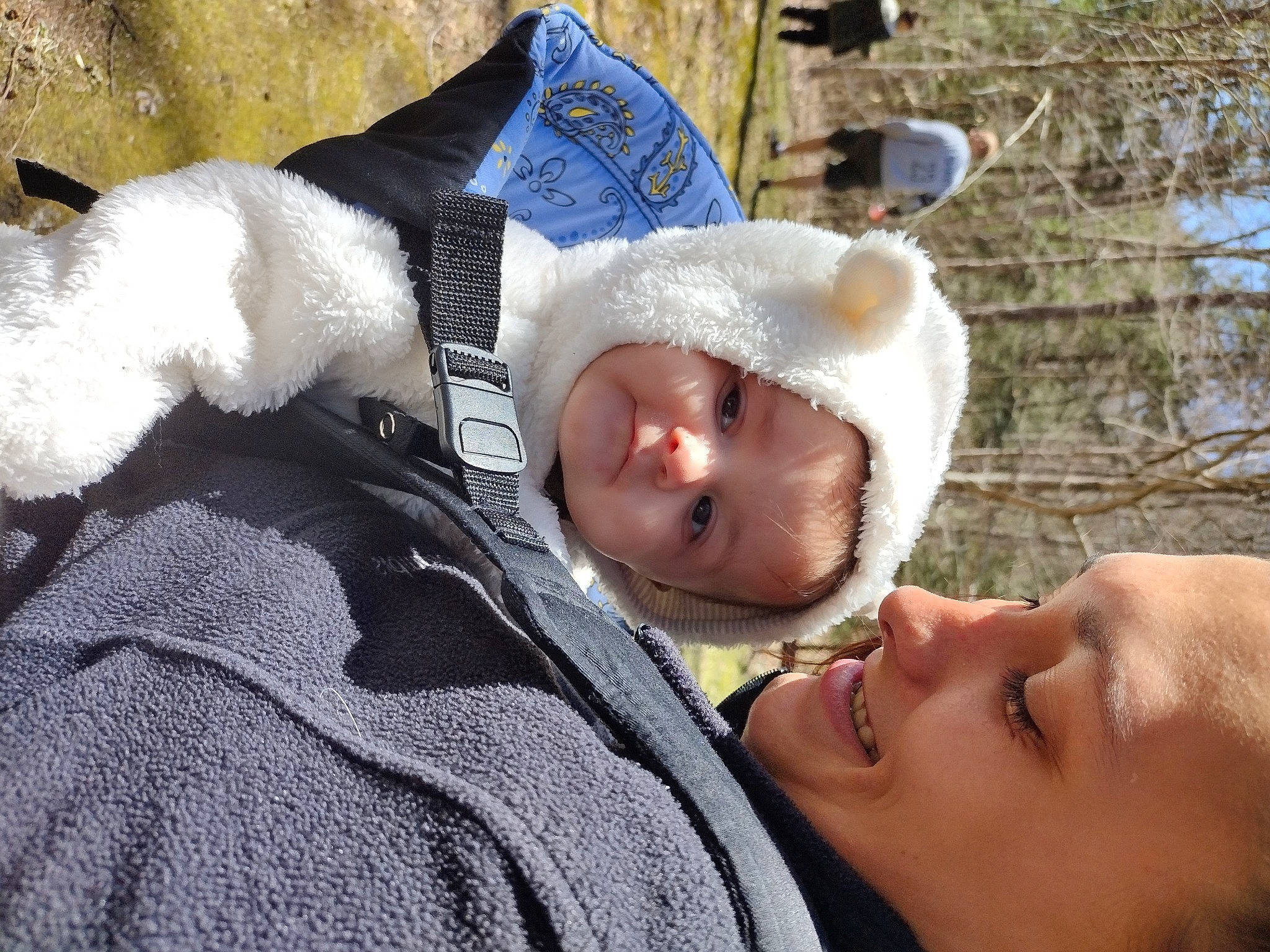 Lilliana joined the competition — help win amazing prizes! baby, baby_products, cap, child, comfort, freezing, fun, fur, grass, happy, hat, headgear, joy, nap, people_in_nature, person, skin, smile, toddler, tree