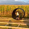 Joselyn is registered to the contest to win money with this photo: agriculture, automotive_wheel_system, circle, cloud, field, garden, grass, grassland, happy, horizon, landscape, leisure, natural_landscape, people_in_nature, plant, prairie, shrub, sky, symmetry, tints_and_shades