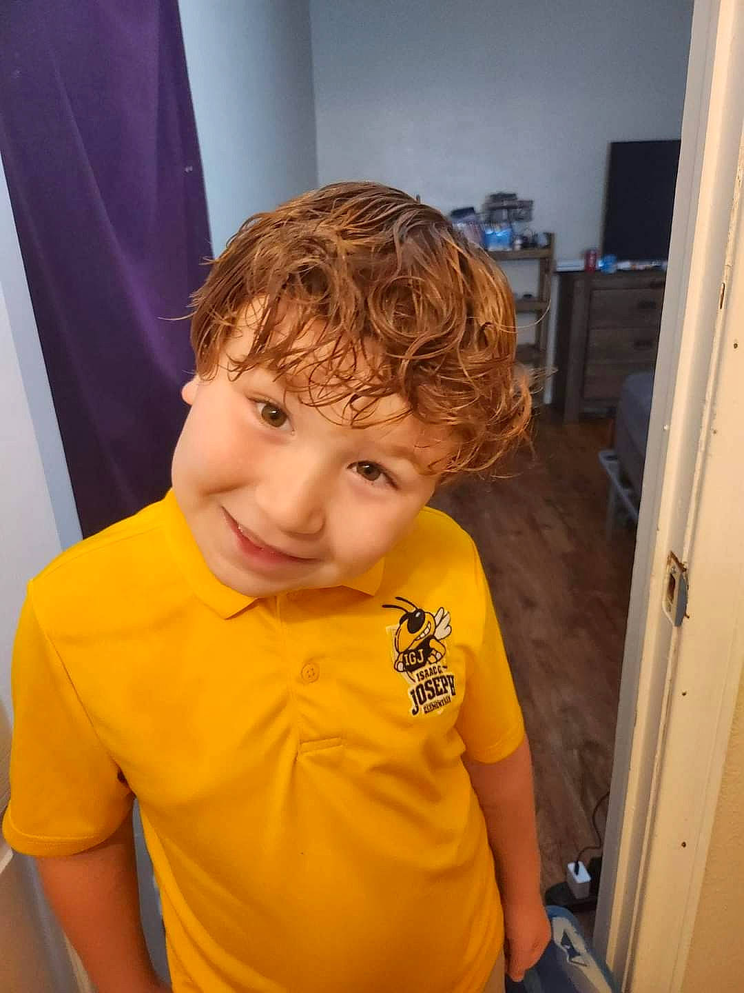 Jaxson joined the competition — help win amazing prizes! active_shirt, arm, bangs, chair, chest, child, door, elbow, electric_blue, forehead, fun, hair, hair_coloring, happy, jaw, joy, leisure, person, room, sleeve