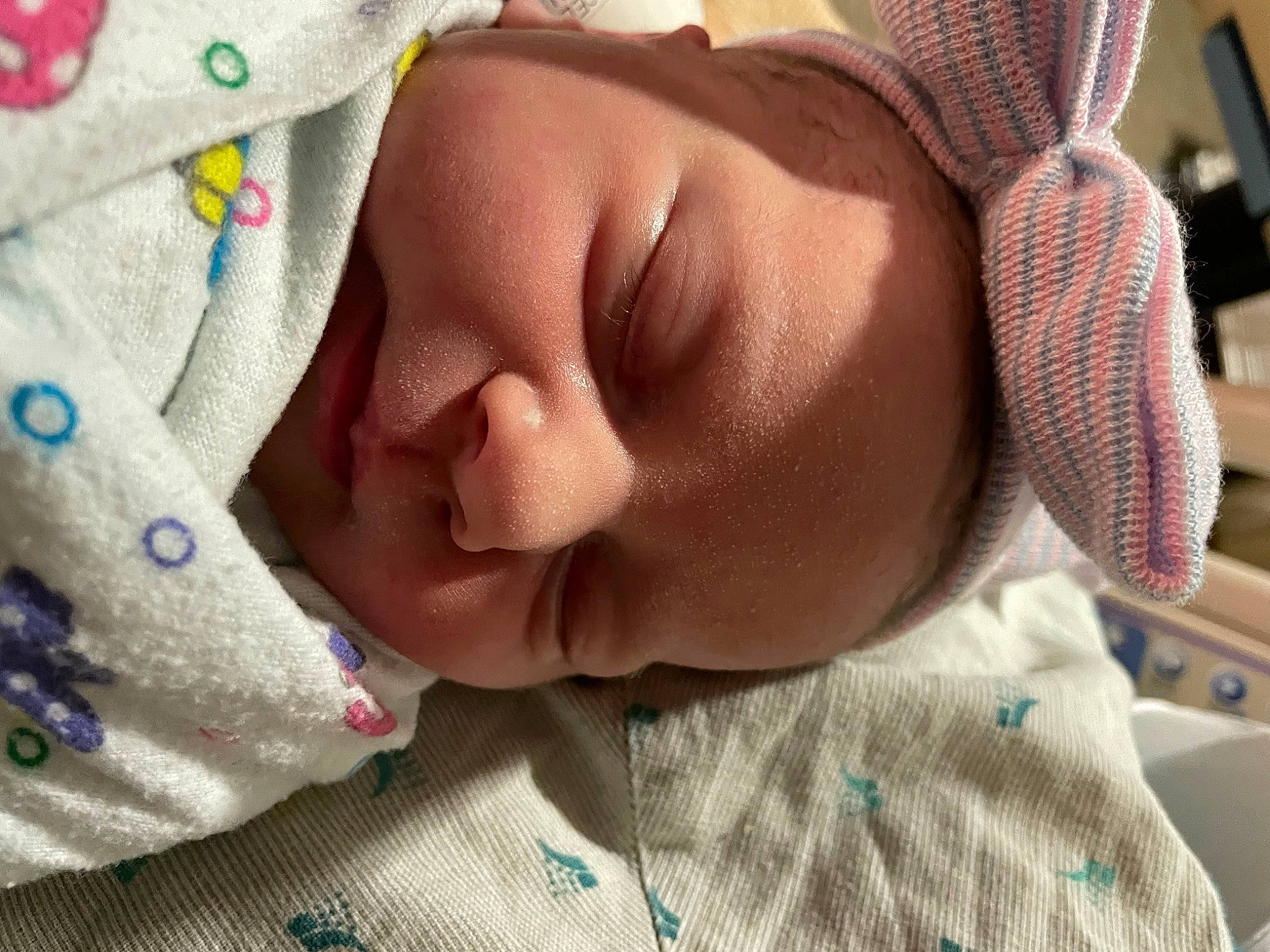 Elisabeth is registered to the contest to win money with this photo: baby, baby_products, baby_sleeping, baby_toddler_clothing, bedtime, cheek, child, comfort, eyelash, happy, hat, linens, lip, mouth, nose, pattern, person, skin, sleeve, textile