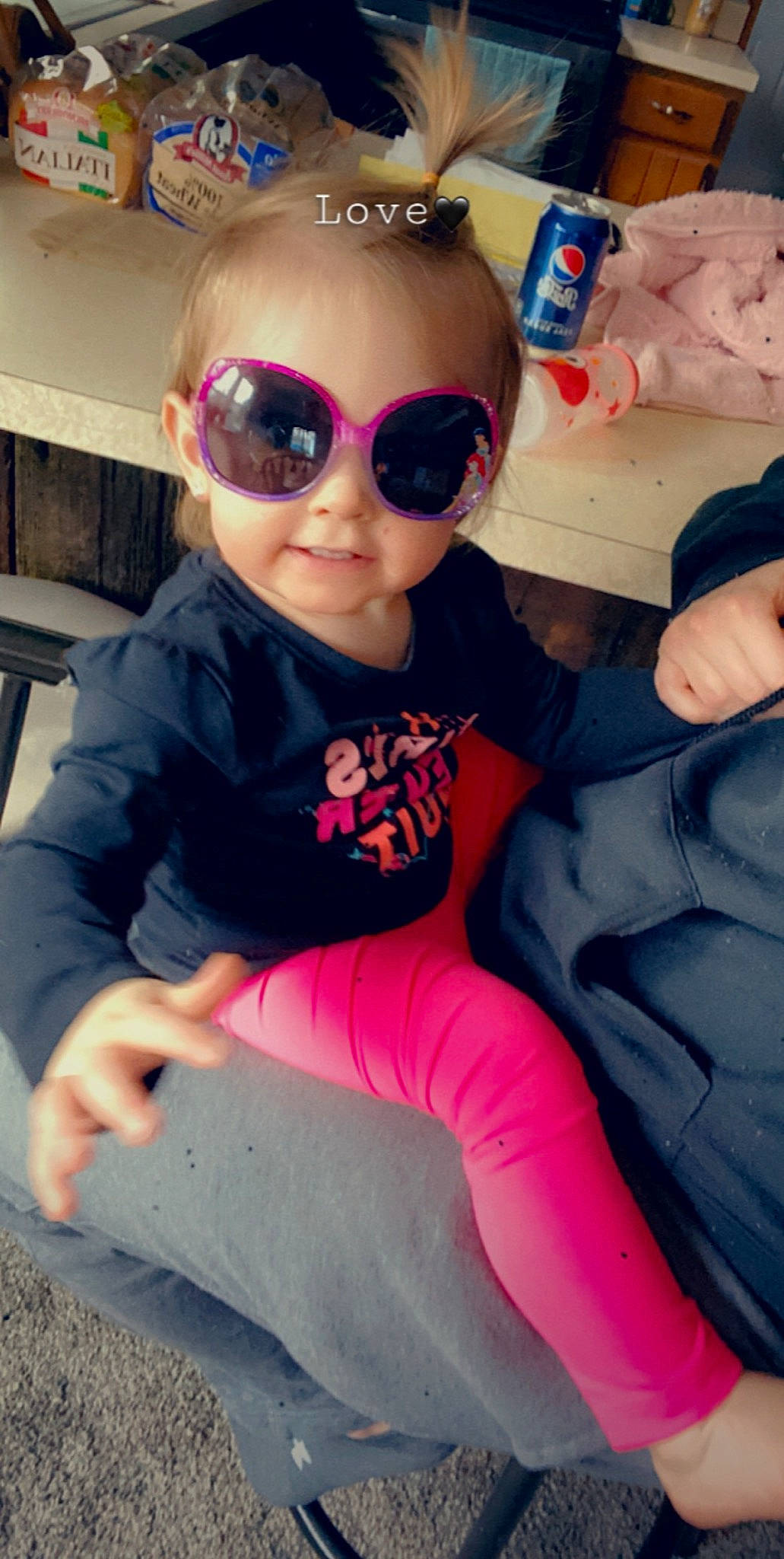 Jaylah is registered to the contest to win money with this photo: child, cool, eyewear, fun, glasses, lip, person, pink, sunglasses, toddler, vision_care