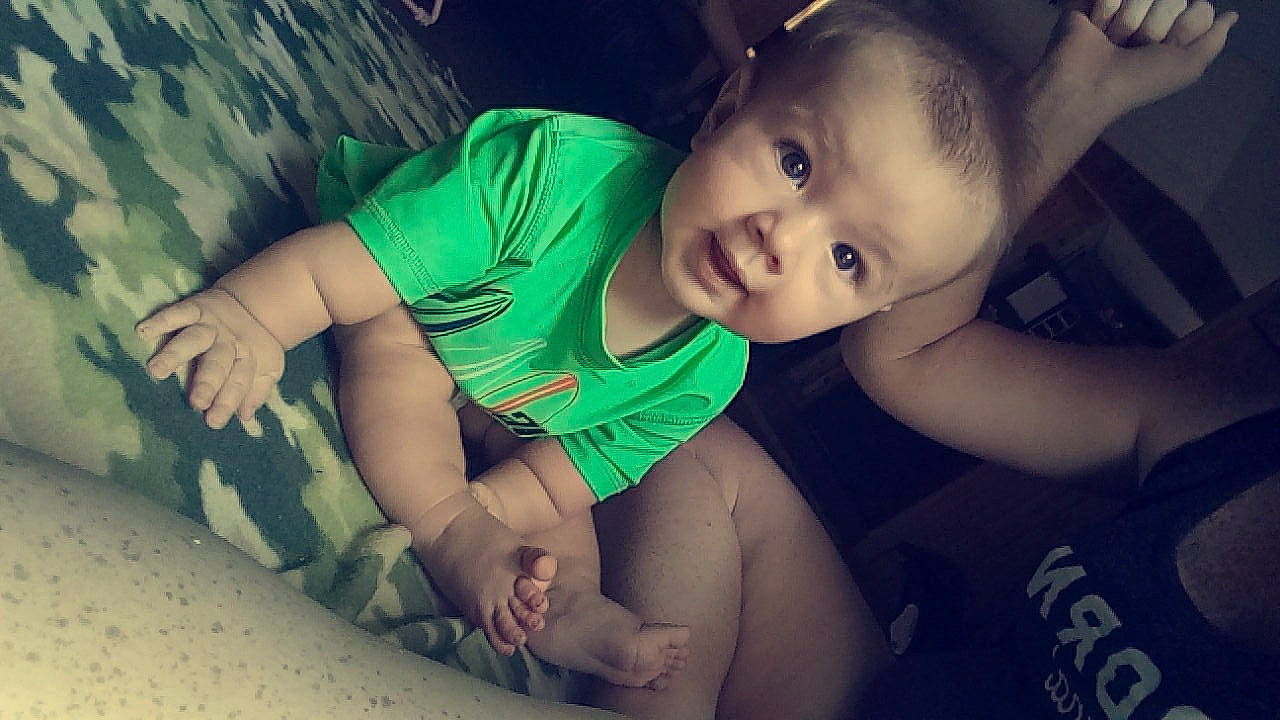 Bryson joined the competition — help win amazing prizes! arm, baby, beauty, cheek, child, cool, eye, face, fun, green, head, human, joint, leg, mouth, nose, person, skin, smile, snapshot