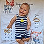 Loann participe au concours pour gagner de l'argent avec cette photo : baby, smiling, striped_clothing, romper, milestone_blanket, numbers, wooden_rings, elephant, giraffe, zebra, watercolor_art, infant, child, happy, cute, portrait, lying_down, playful, colorful, indoor
