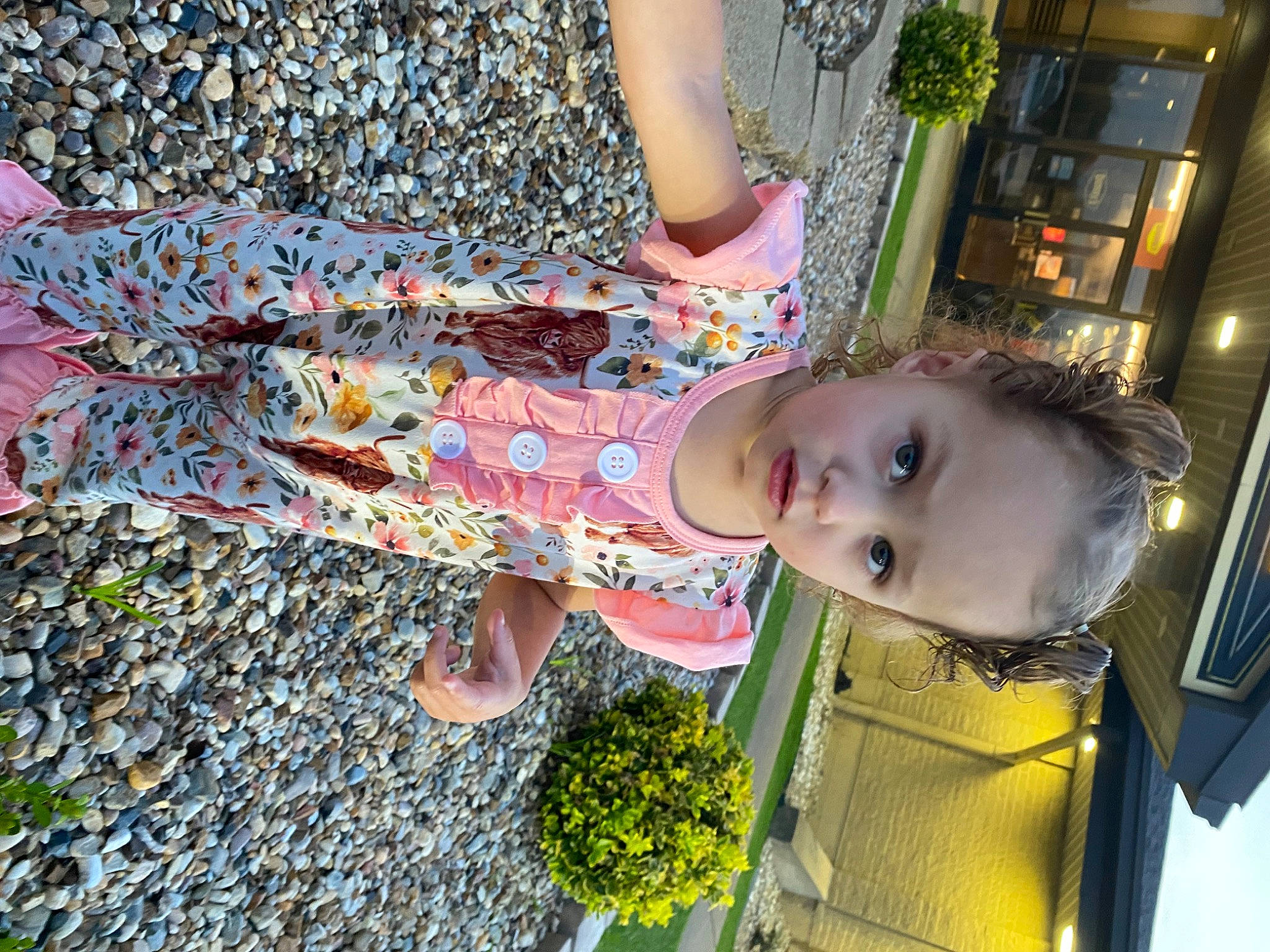 Millie joined the competition — help win amazing prizes! child, fun, grass, groundcover, happy, human_leg, leisure, pattern, people_in_nature, person, photograph, plant, public_space, sandal, smile, thigh, toddler, vacation, visual_arts, yellow