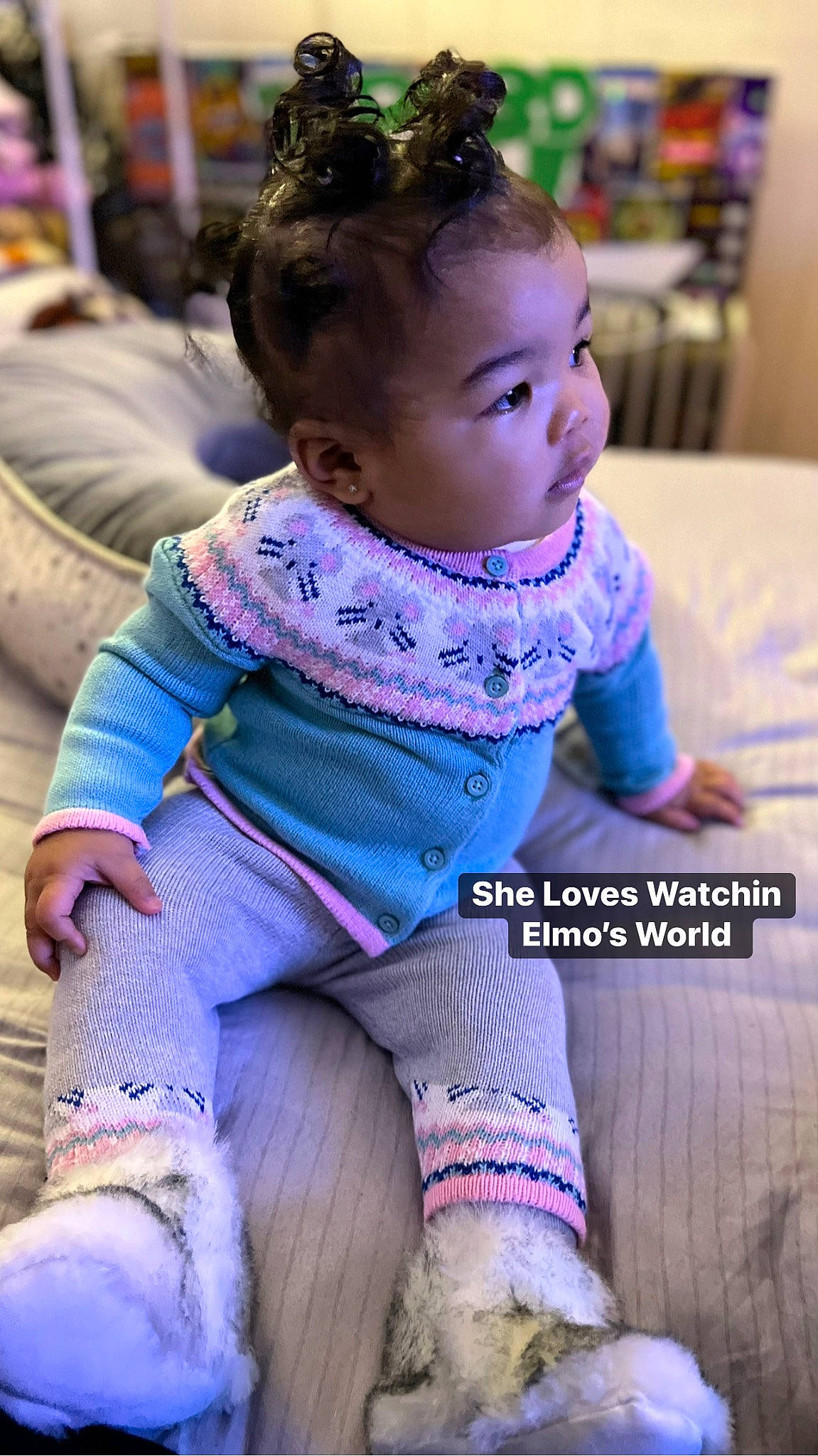 Milan Miyu joined the competition — help win amazing prizes! baby, baby_toddler_clothing, child, electric_blue, fashion_accessory, flooring, fun, happy, head, human_leg, knee, leisure, magenta, person, purple, sitting, skin, sleeve, sock, thigh