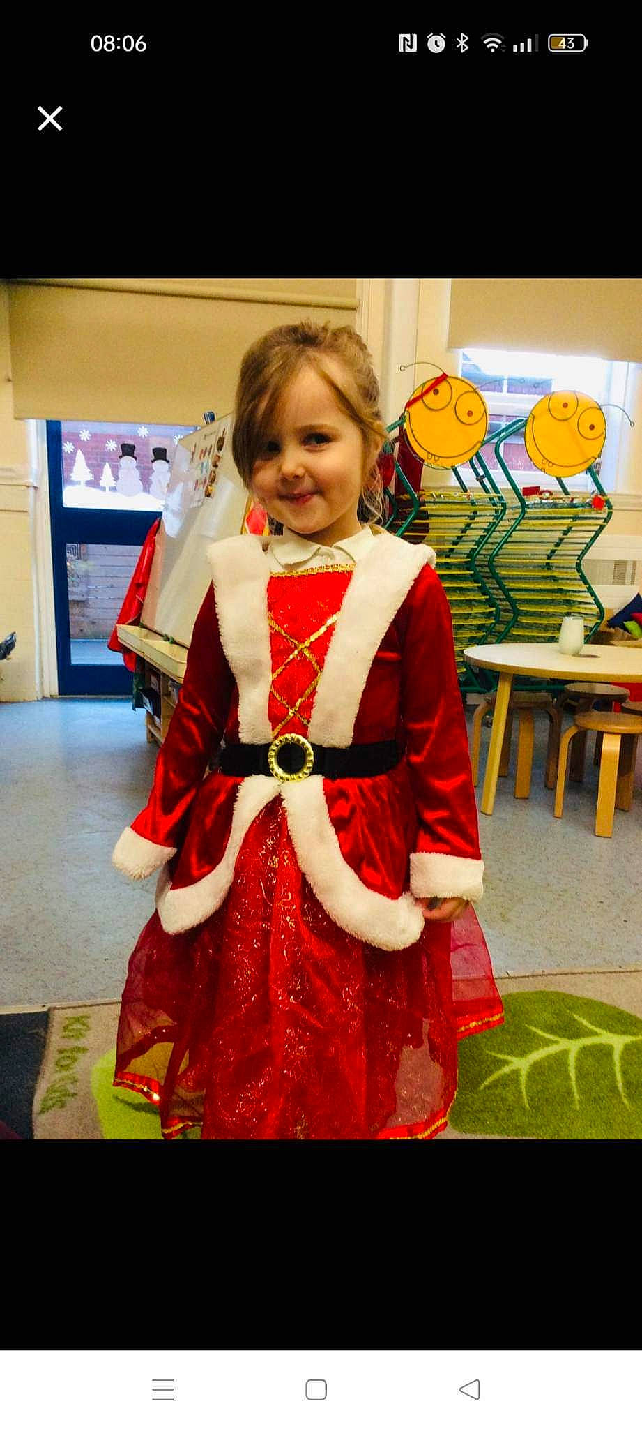 Isla is registered to the contest to win money with this photo: belt, chair, child, cosplay, costume, costume_design, event, fashion_design, fictional_character, flooring, formal_wear, fun, happy, joy, person, room, smile, table, toddler, tradition