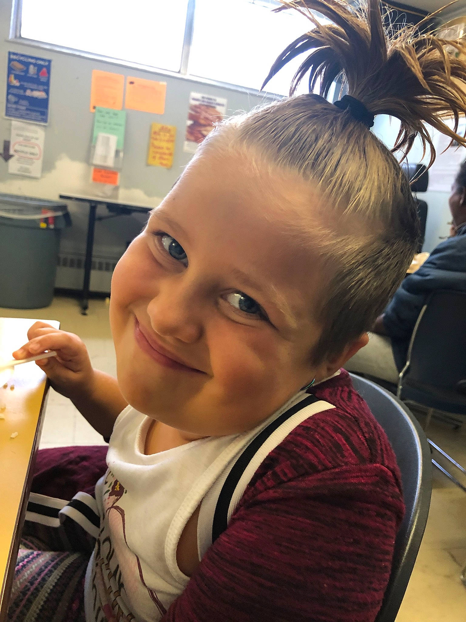 Heather is registered to the contest to win money with this photo: child, ear, face, forehead, hairstyle, head, joy, person, smile, toddler