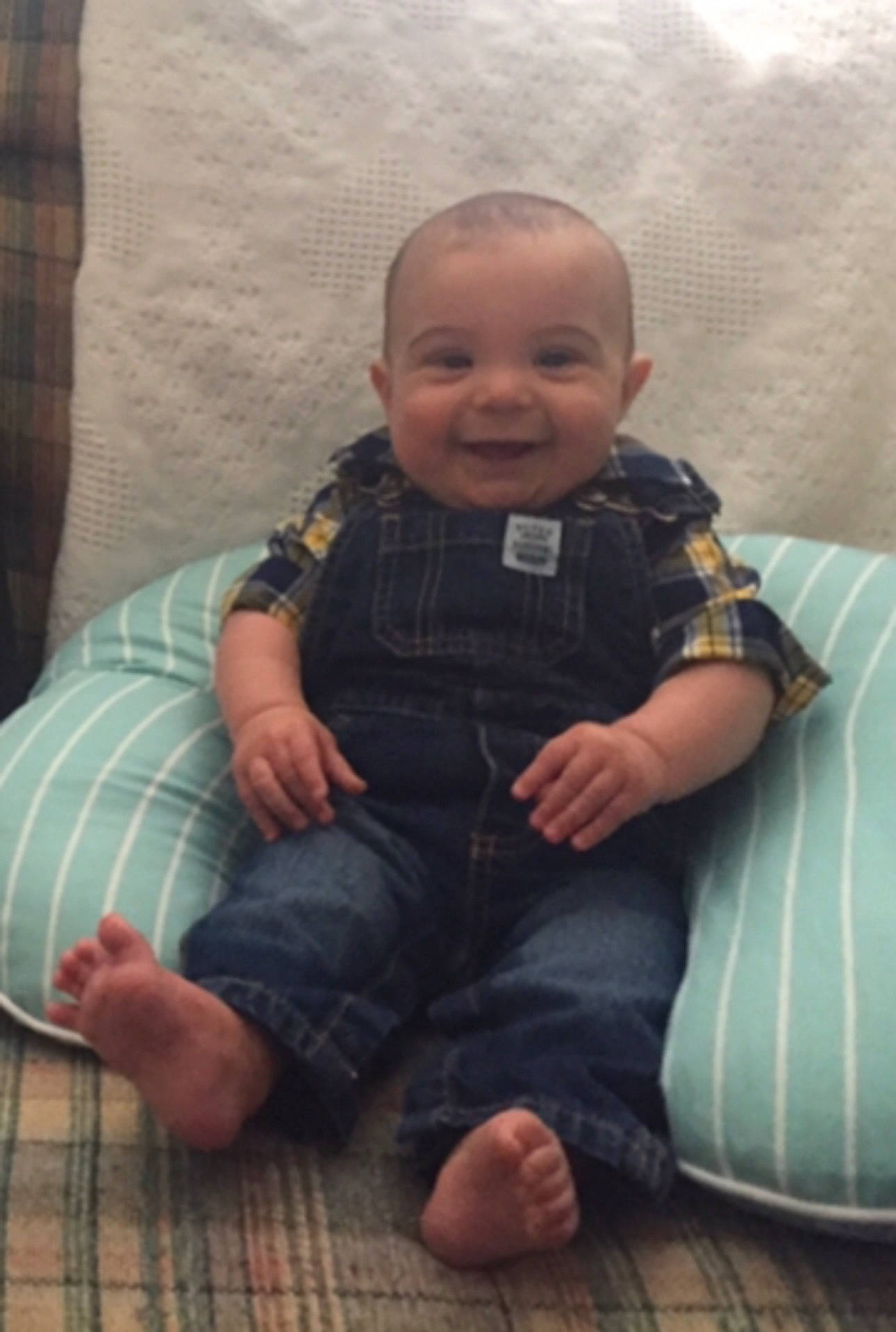 Nathaniel joined the competition — help win amazing prizes! arm, boy, cheek, child, cool, day, finger, fun, hand, head, infant, joy, leg, mouth, person, plaid, product, sitting, skin, thumb