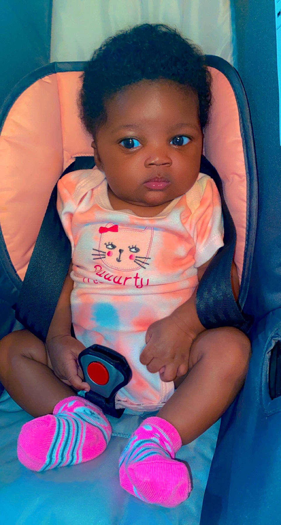 Dream joined the competition — help win amazing prizes! azure, baby, baby_toddler_clothing, black, blue, cheek, comfort, eye, facial_expression, finger, fun, hand, happy, person, pink, product, red, skin, toddler, white