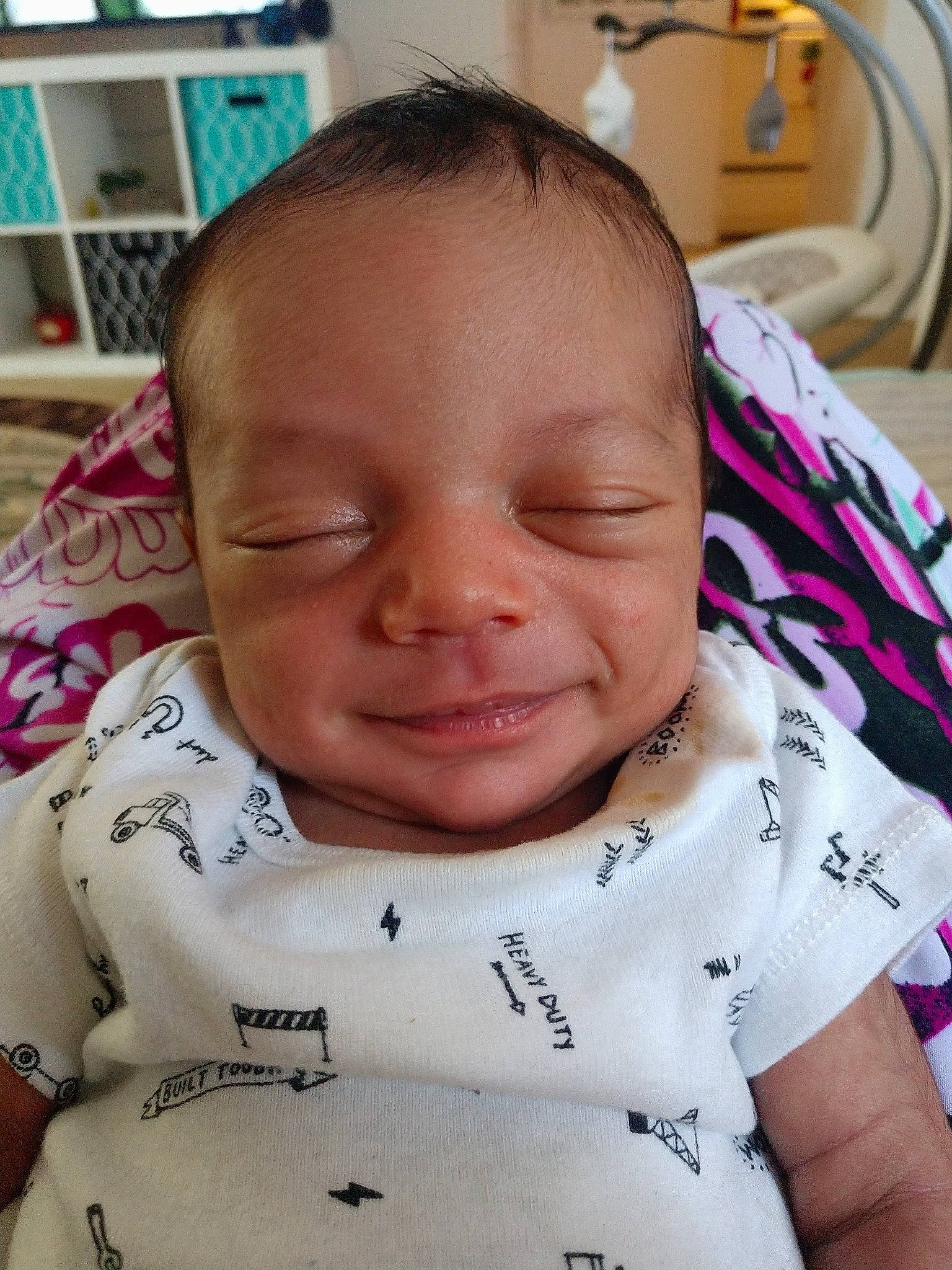 Winston is registered to the contest to win money with this photo: cheek, child, ear, face, facial_expression, forehead, girl, head, infant, joy, laughter, lip, nose, person, product, skin, smile, toddler