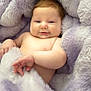 baby, infant, blanket, purple, soft, cozy, cute, skin, smile, face, hand, newborn, child, portrait, lying_down, fuzzy, warm, comfort, resting, happy