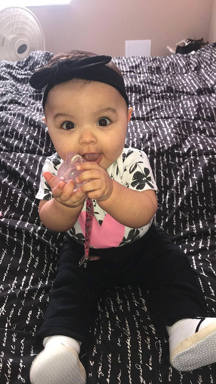 Keonna is registered to the contest to win money with this photo: baby, black_hair, cheek, child, eye, lip, nose, person, skin, smile, toddler