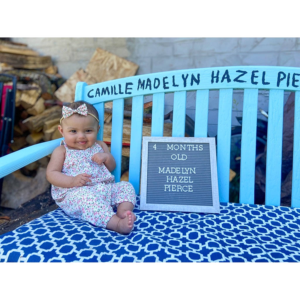 Madelyn joined the competition — help win amazing prizes! aqua, baby, baby_toddler_clothing, blue, chair, electric_blue, event, flooring, font, happy, headwear, joy, leisure, magenta, pattern, person, plant, purple, rectangle, room