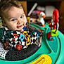 Malakai is registered to the contest to win money with this photo: baby, child, infant, colorful_clothing, activity_center, toy, indoor, face, smile, happy, blue_eyes, patterned_outfit, playtime, closeup, person, cute, young_child, furniture, background, home