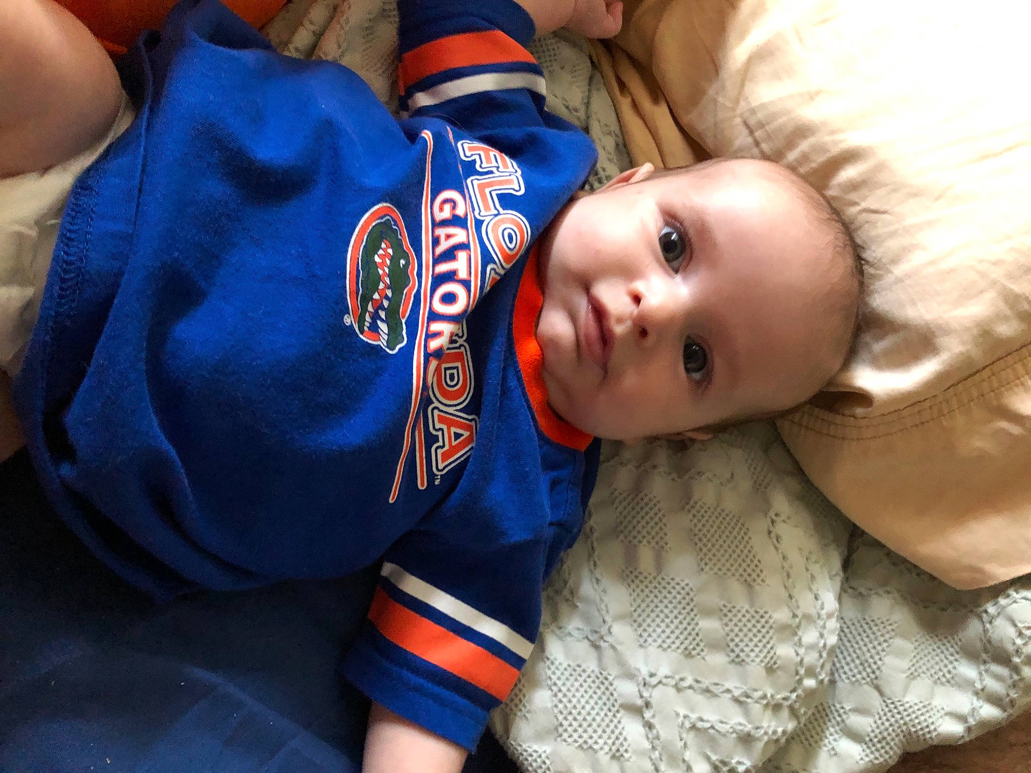 Coleman joined the competition — help win amazing prizes! baby, blue, cheek, child, eye, mouth, nose, person, play, smile, toddler