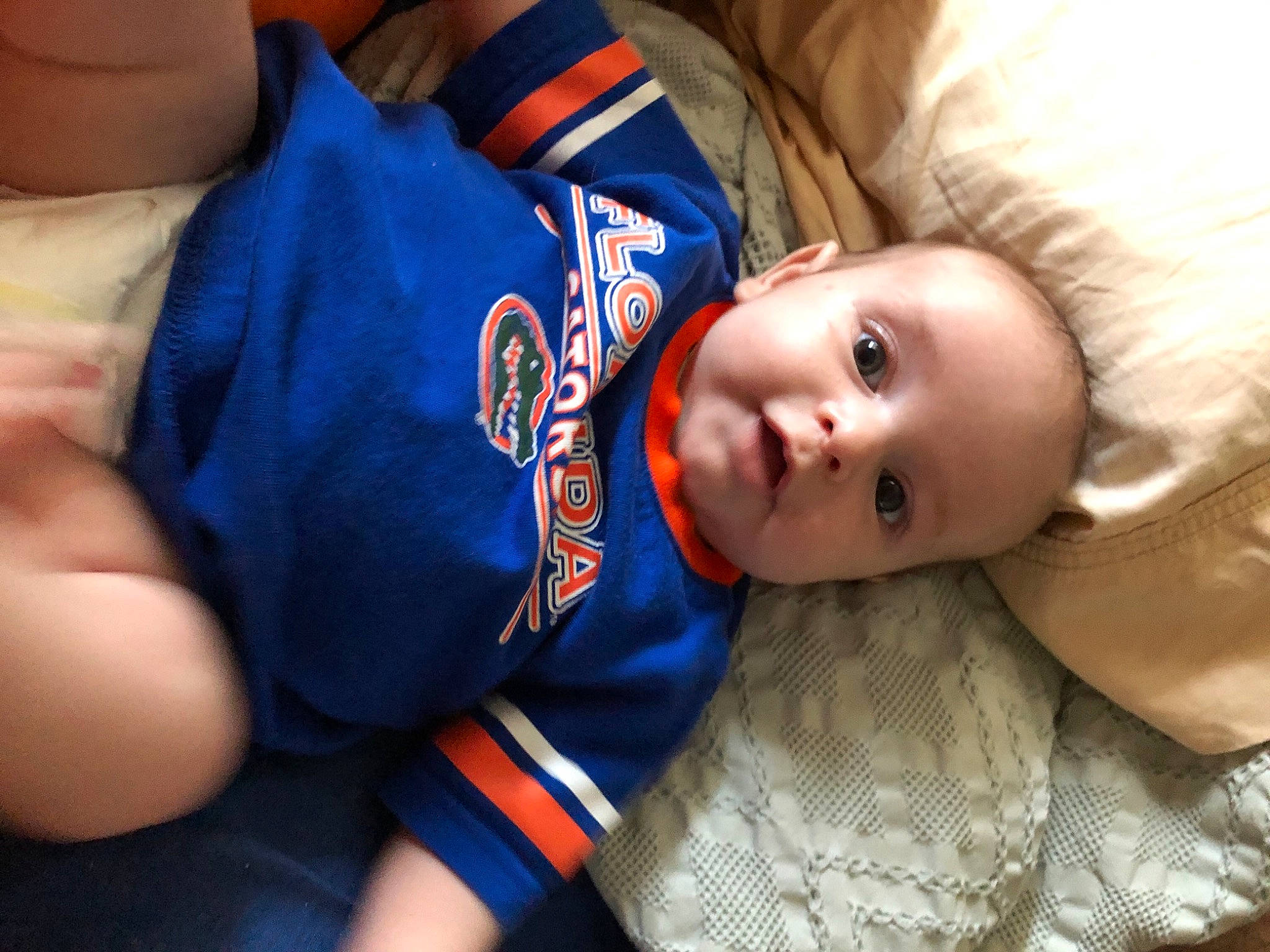 Coleman is registered to the contest to win money with this photo: baby, cheek, child, ear, eye, head, mouth, nose, person, toddler