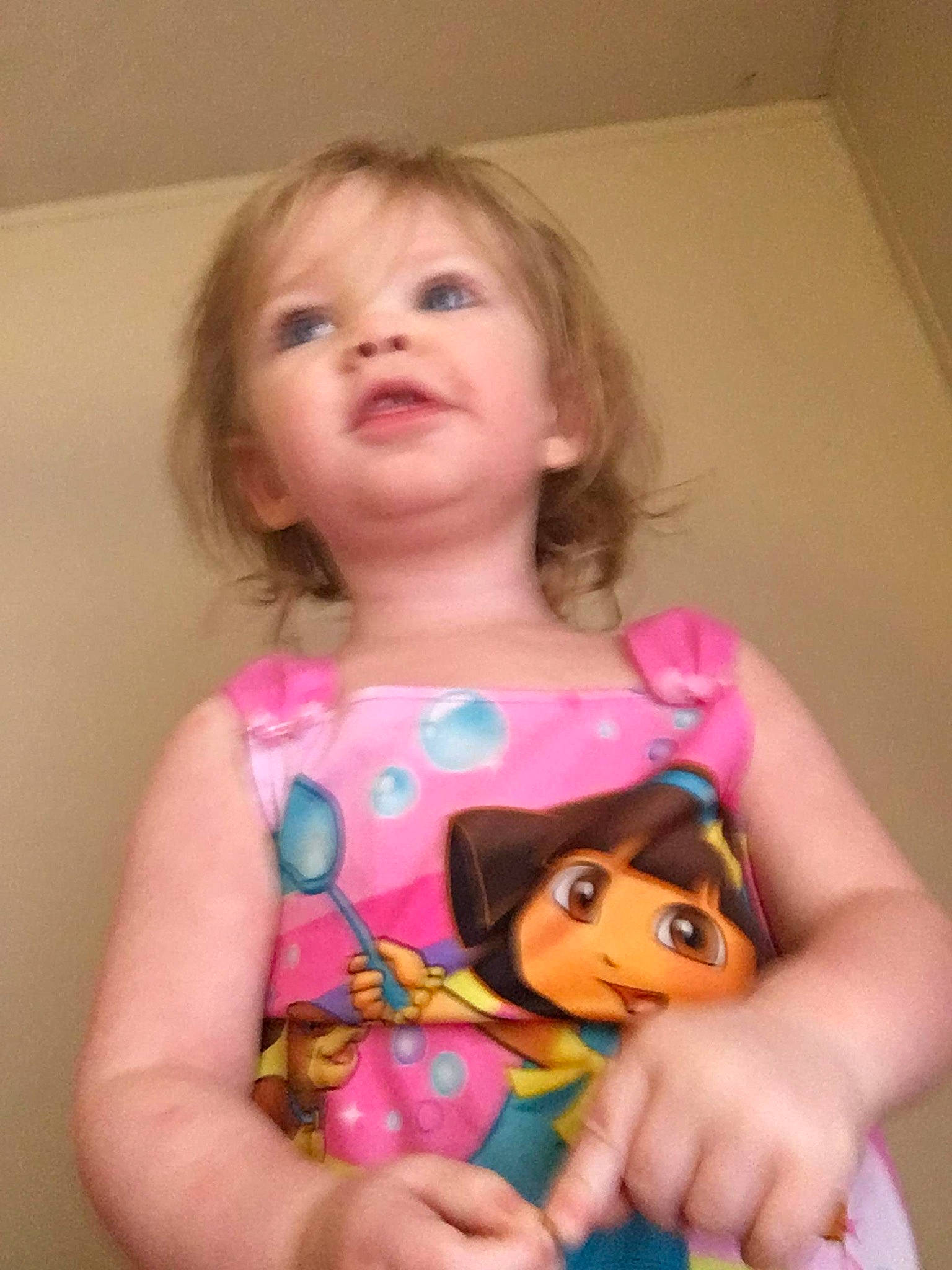 Kayla joined the competition — help win amazing prizes! baby_toddler_clothing, cheek, doll, dress, eye, eyelash, face, facial_expression, finger, fun, happy, lip, mouth, nose, person, pink, skin, sleeve, t_shirt, toddler