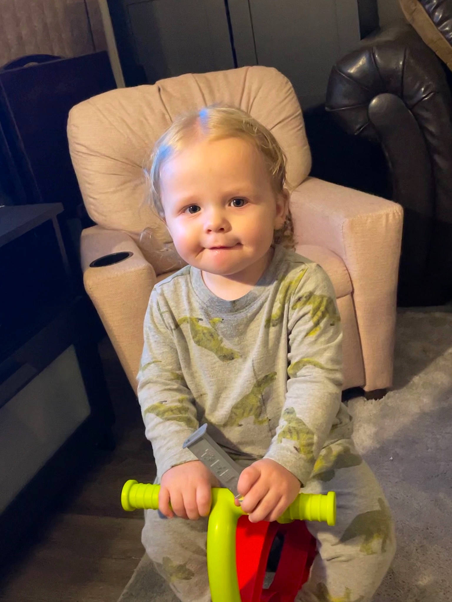 Devin Jr joined the competition — help win amazing prizes! armrest, baby, baby_playing_with_toys, baby_toddler_clothing, car_seat, car_seat_cover, cheek, child, comfort, flooring, fun, hairstyle, head, luxury_vehicle, people, person, room, sitting, skin, smile
