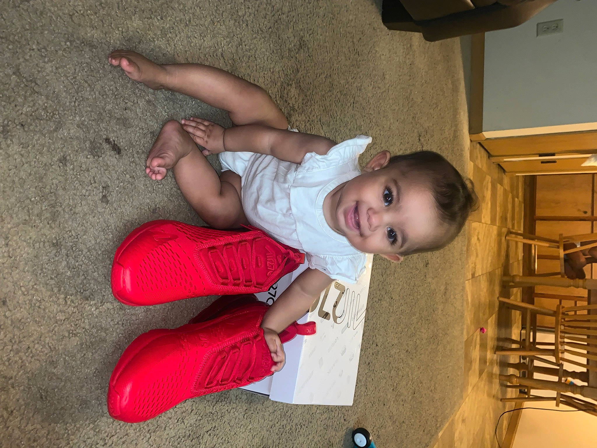 Amari joined the competition — help win amazing prizes! baby, baby_toddler_clothing, child, comfort, elbow, finger, floor, flooring, foot, fun, human_leg, joint, joy, knee, person, sitting, skin, smile, thigh, thumb