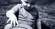 Gunner joined the competition — help win amazing prizes! ball, baller, basketball, black_and_white, casual_clothing, child, curious, daylight, grass, monochrome, nature, nike, outdoor, playing, portrait, short_hair, single_child, sports_equipment, toddler, young_child