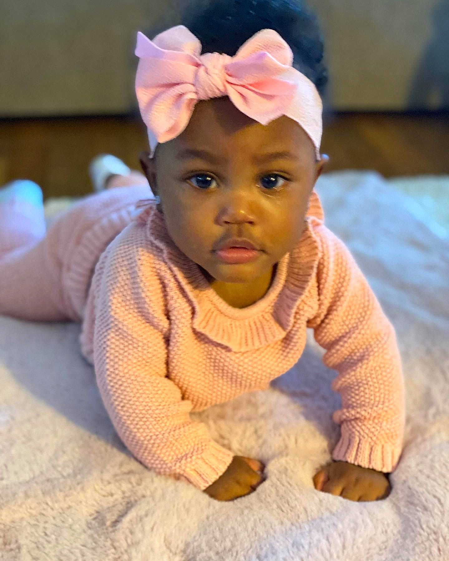 Adeline joined the competition — help win amazing prizes! baby, baby_crawling, baby_toddler_clothing, cap, cheek, child, crawling, eye, eyebrow, face, flooring, happy, headwear, iris, lip, nose, person, skin, sleeve, toddler