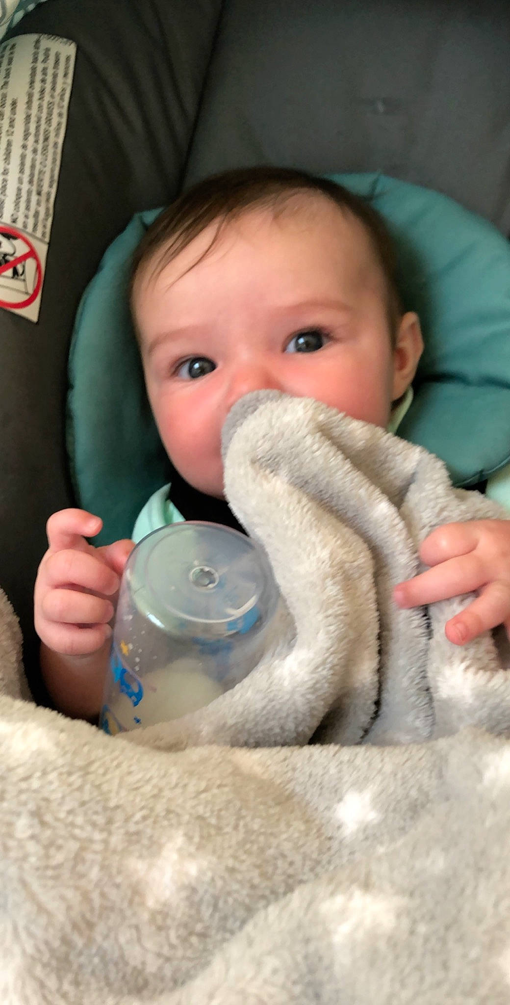 Peyton joined the competition — help win amazing prizes! baby, baby_products, child, hand, mouth, nose, person, product, skin, toddler