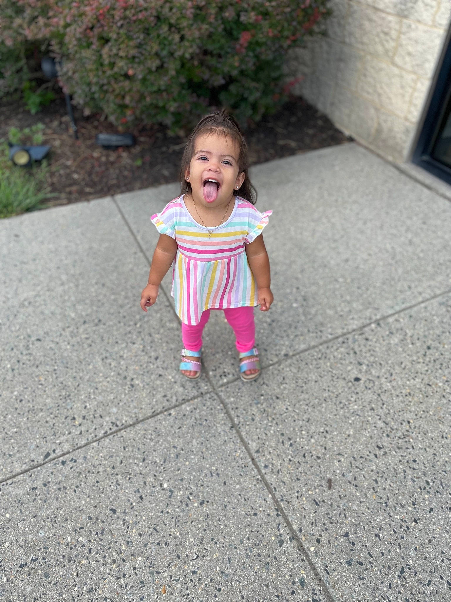 Avayah joined the competition — help win amazing prizes! asphalt, child, clothing, concrete, dress, driveway, face, flooring, grass, hair, head, leisure, magenta, person, plant, road, road_surface, sidewalk, tar, toddler