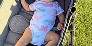 Raelynn is registered to the contest to win money with this photo: baby, stroller, sunglasses, onesie, keys, grass, outdoor, infant, child, cute, casual, reflective_sunglasses, animal_print, relaxing, sunny, footwear, baby_toddler, leisure, summer, portrait