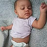 Amilyah is registered to the contest to win money with this photo: baby, infant, sleeping, portrait, lying_down, blanket, white_clothing, diaper, indoors, cozy, peaceful, relaxed, closed_eyes, face, arms, hands, soft_texture, bed, nap, photography