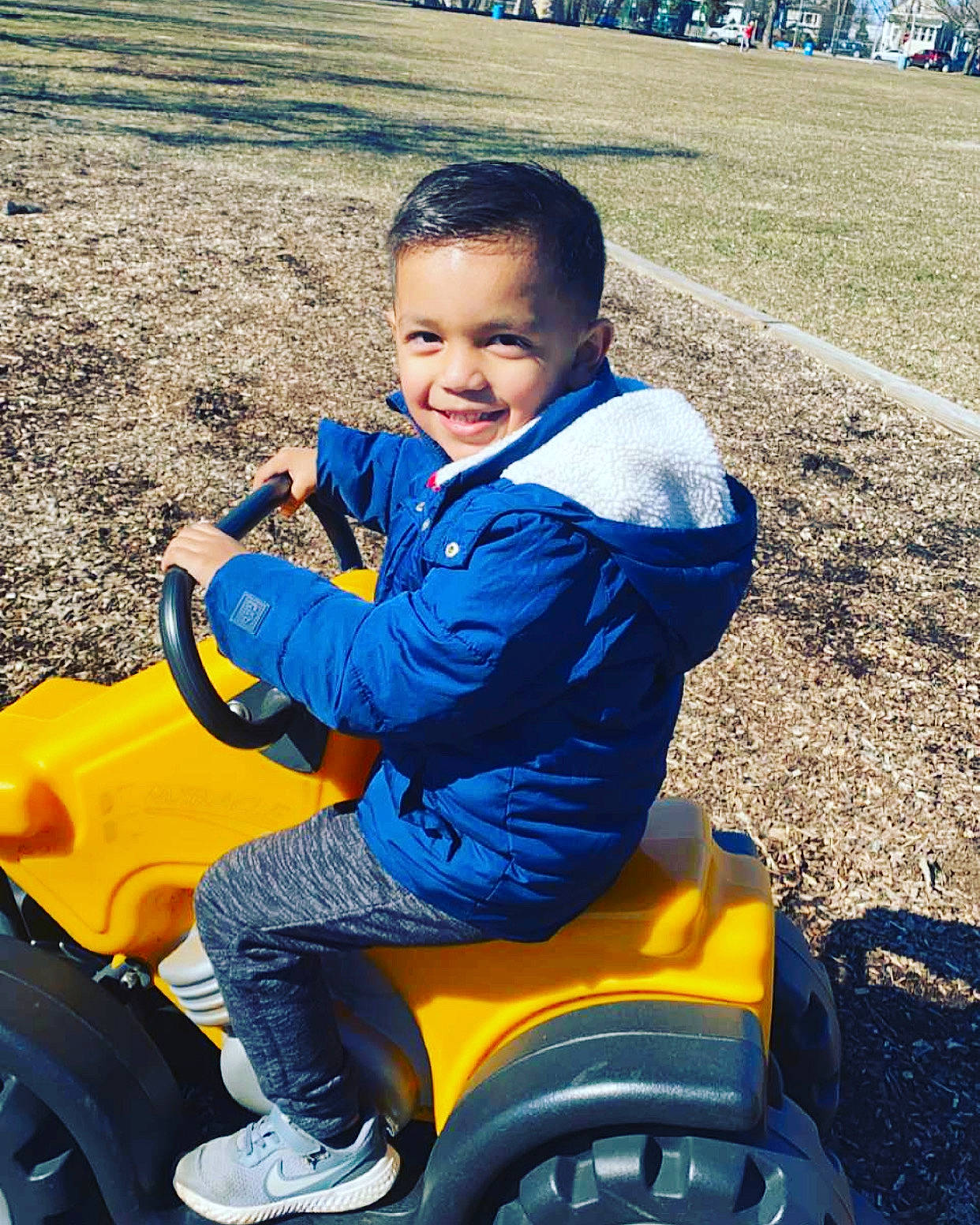 Mateo joined the competition — help win amazing prizes! automotive_design, automotive_exterior, automotive_tire, automotive_wheel_system, eye, fender, fun, grass, hair, happy, human_body, joy, leisure, motor_vehicle, person, riding_toy, smile, tire, travel, tread