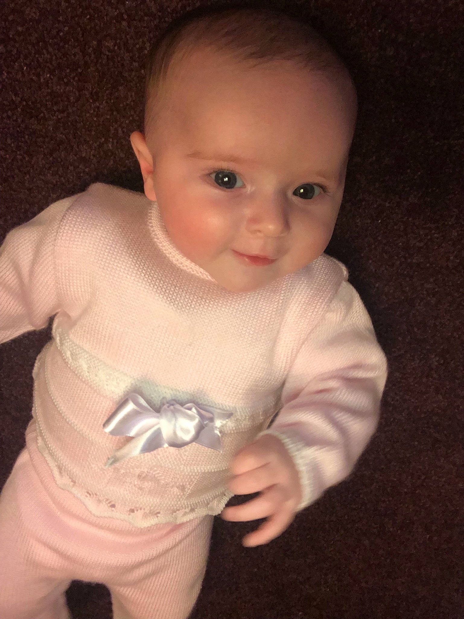 Hattie joined the competition — help win amazing prizes! cheek, child, eye, girl, head, infant, iris, nose, person, product, skin, smile, textile, toddler