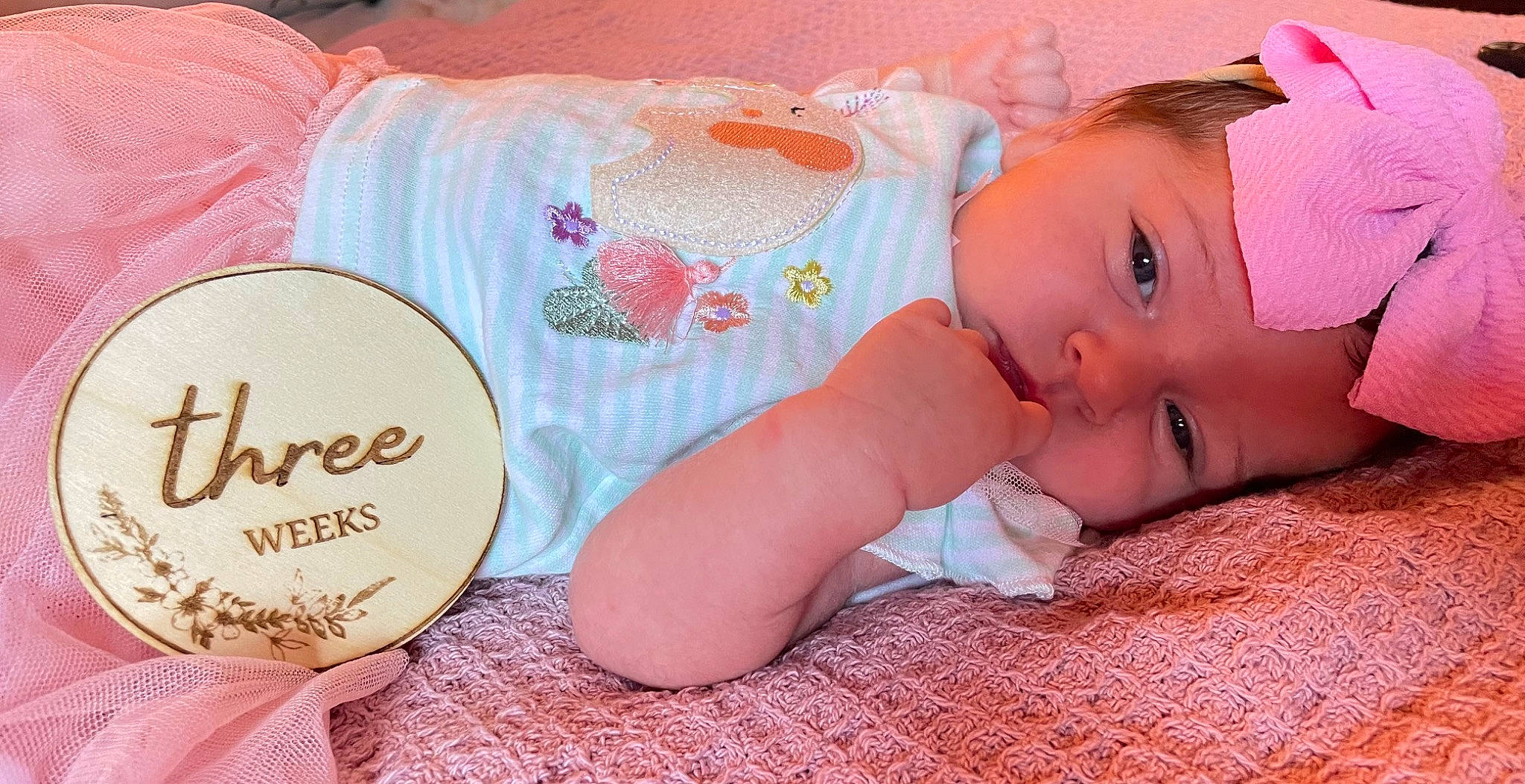 Laurel joined the competition — help win amazing prizes! baby, baby_products, baby_sleeping, baby_toddler_clothing, bedtime, cheek, child, comfort, fashion_accessory, happy, headgear, headwear, iris, linens, lip, pattern, peach, person, pink, skin