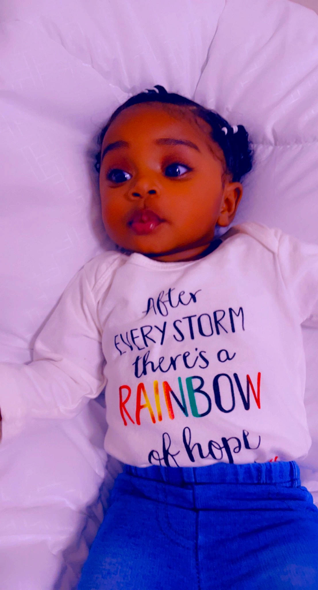 Jaelle is registered to the contest to win money with this photo: baby_toddler_clothing, cheek, cool, eye, eyebrow, eyelash, face, happy, lip, nose, organ, outerwear, person, pink, purple, skin, sleeve, smile, t_shirt, textile