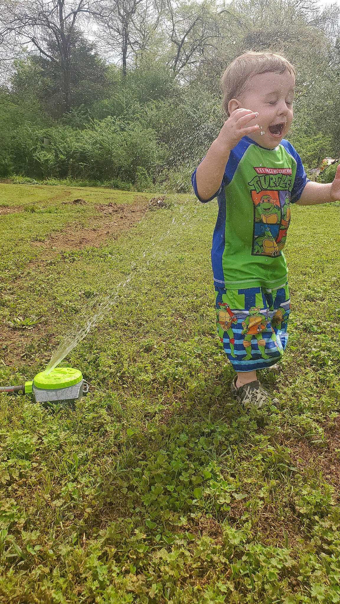 Landry joined the competition — help win amazing prizes! child, grass, lawn, person, plant, play, soil, toddler