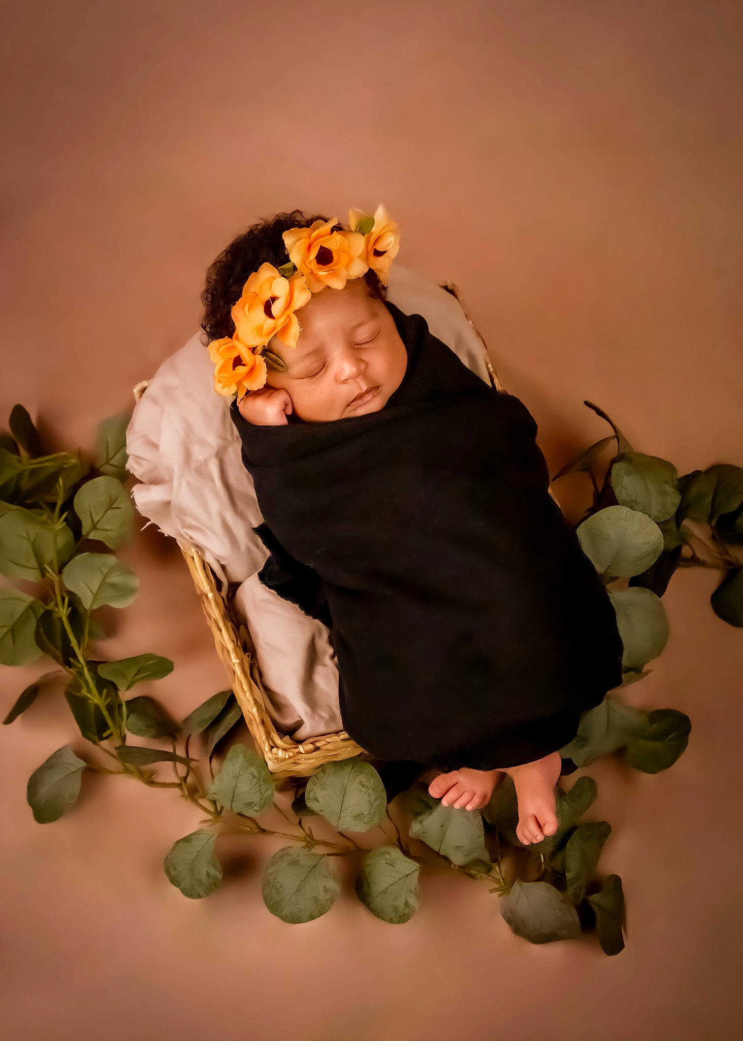 Aliah joined the competition — help win amazing prizes! baby, baby_toddler_clothing, child, cut_flowers, fashion_design, floral_design, fur, happy, hat, headgear, headpiece, headwear, illustration, person, plant, room, sitting, toddler, tree, twig
