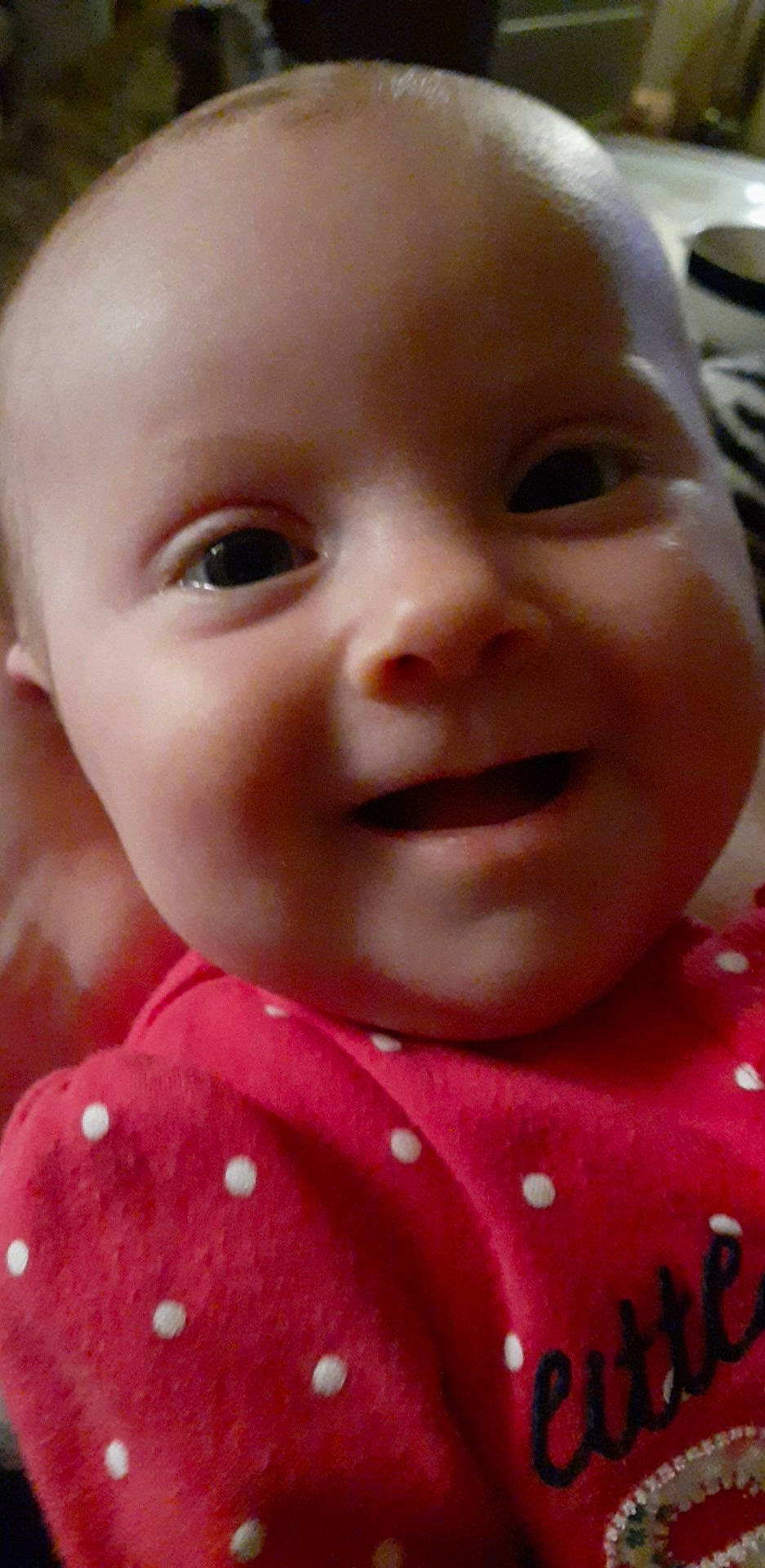 Maci joined the competition — help win amazing prizes! baby, baby_making_funny_faces, cheek, child, chin, close_up, eye, eyebrow, face, facial_expression, forehead, head, iris, joy, lip, mouth, nose, person, pink, skin